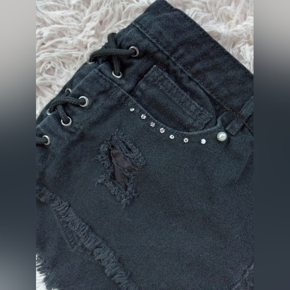 Stay spooky bat bootie custom OOAK corset shorts! SOLD @market - Picture 4 of 6